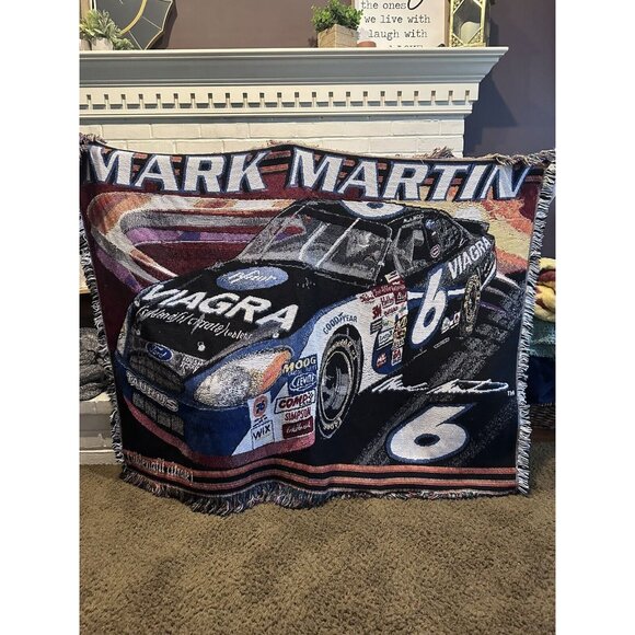 NASCAR Mark Martin Racing Throw Blanket 100% Acrylic Northwest Company USA 56x42